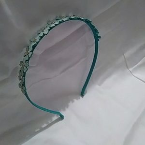 Teal flower headband